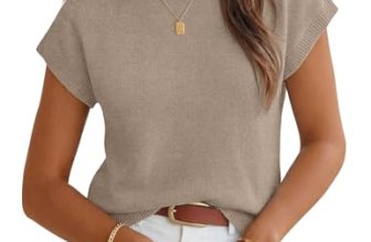 MEROKEETY Women’s Summer Short Sleeve Sweater Vest Knit Cute Pullover Tank Tops