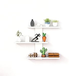 FRAWENLECO No Drilling 3 Tier Wall Shelf Unit
