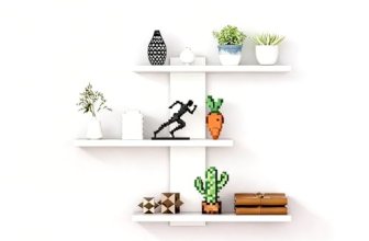 FRAWENLECO No Drilling 3 Tier Wall Shelf Unit