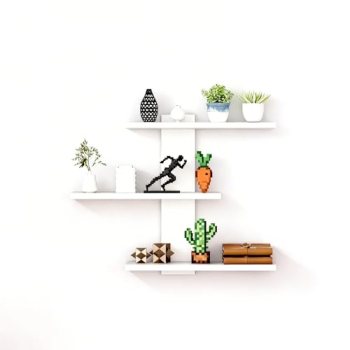 FRAWENLECO No Drilling 3 Tier Wall Shelf Unit
