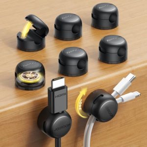 8 Pack JOYROOM Magnetic Cable Clips Organizer [Cord 360° Rotatable] Wire Keeper