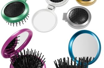 Mini Hair Brush Set of 6 – Foldable Travel Brushes for Hair in Assorted Colors