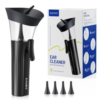 KAUGIC Ear Wax Cleaner – One-Hand Ear Wax Removal Kit Manual Ear Irrigation Flus