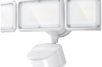LEPOWER-TEC Zero Blind Spots Outdoor Security Light with 240° & 100ft Dual PIR M