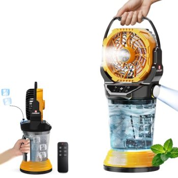2026 New Portable Misting Fan with 30000mAh Rechargeable Battery