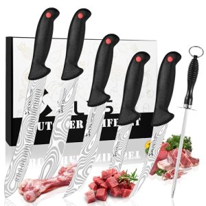 Plys 7-Piece Butcher Knife Set for Meat Processing & BBQ | Includes 10″ Butcher