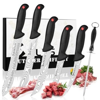 Plys 7-Piece Butcher Knife Set for Meat Processing & BBQ | Includes 10″ Butcher
