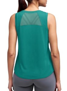 Workout Tops for Women Open Back Sleeveless Tank Tops Summer High Neck Athletic