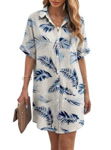 Angerella Women Swimsuit Coverup Shirt Dress Button Down Bathing Suit Cover Up B
