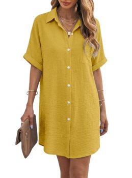 Angerella Swimsuit Coverup for Women Bathing Suit Swimwear Button Down Beach Shi