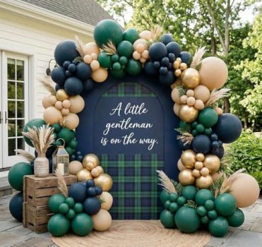 Double Stuffed Navy Blue and Dark Green Balloons