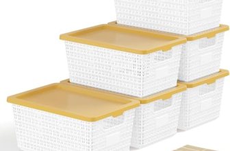 NUMIFUN Plastic Storage Bins with Latching Lids