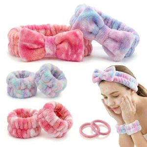8 Pcs Spa Headband and Wristbands Set for Washing Face