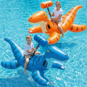 Jasonwell Pool Games Toys Floats -2Pack Inflatable Dinosaur Pool Floats with Blo