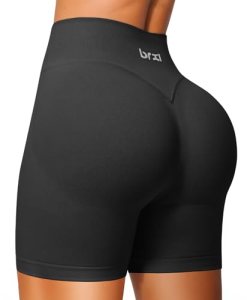 BRXL Workout Shorts Women 3.6″ Scrunch Butt Biker Shorts Tummy Control Seamless