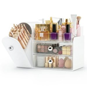 TRQWRO Makeup Organizer,Vanity Organizer with Makeup Brush Holder