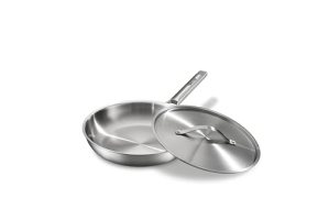 VEDNHOL Stainless Steel Frying Pan 12 Inch with Lid