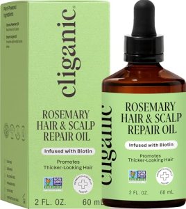 Cliganic Rosemary Hair & Scalp Oil with Biotin & Jojoba With Herbal Organic Ingr