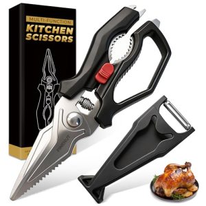 FINENUT Heavy Duty Kitchen Scissors with Peeler Sheath