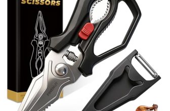 FINENUT Heavy Duty Kitchen Scissors with Peeler Sheath