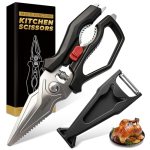 FINENUT Heavy Duty Kitchen Scissors with Peeler Sheath