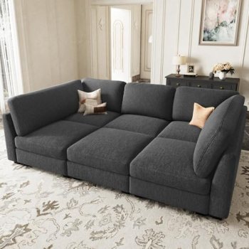 Belffin Sectional Sleeper Sofa Bed with Deep Seat Modular Sectional Cloud Sofa C