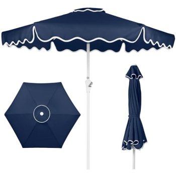 Best Choice Products 7.5ft Patio Market Umbrella with Wavy Trim