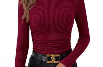 PRETTYGARDEN Womens Tops 2026 Fall Long Sleeve Going Out Shirts Ribbed Knit Mock