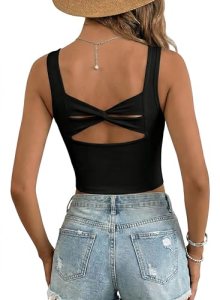 Dokotoo Summer Tank Tops for Women Casual Basic Sleeveless Workout Tops Crisscro