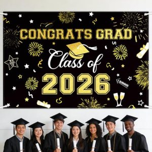 Oeyliz Graduation Decorations 2026 Congrats Grad Banner Class of 2026 Graduation