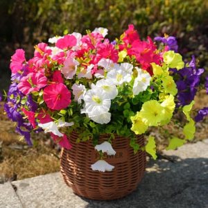 Fanfantoey 14 pcs Artificial Flowers for Outdoors, UV Resistant Fake Flowers
