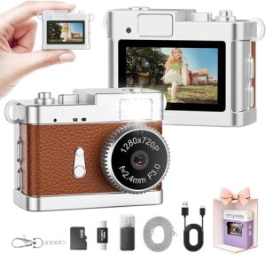 Trunsif Mini Keychain Camera–2MP HD Mini Digital Camera with 16GB Card&Cool Keyc