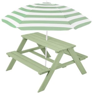 Best Choice Products Wooden Kids Picnic Table with Umbrella