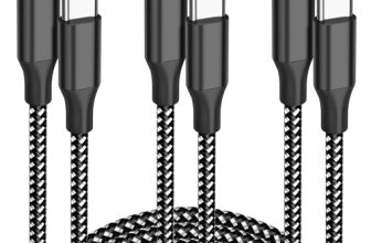 Bkayp USB C Cable 10ft 3-Pack, 60W Fast Charging Type C to Type C Charger Cord
