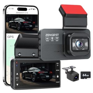 Dash Cam Front and Rear, 4K+1080P FHD Dual Camera with ADAS