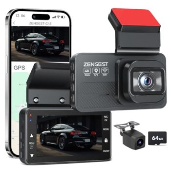 Dash Cam Front and Rear, 4K+1080P FHD Dual Camera with ADAS