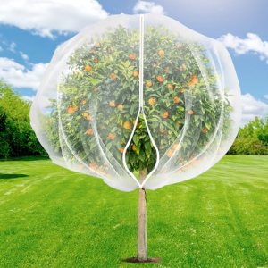 7.8 x 7.8 ft Large Fruit Tree Netting Cover with Zipper and Drawstring