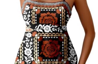 Dokotoo Women’s Floral Tankini Sets Two Piece Swimsuits Boho Floral Print Flowy