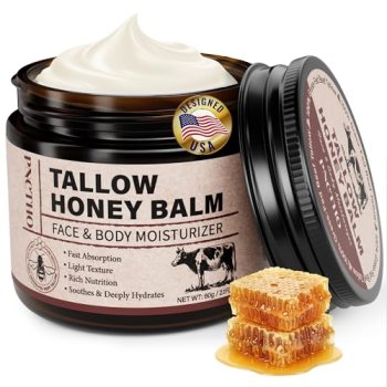 Pnctho Beef Tallow for Skin, Tallow and Honey Balm with 100% Grass-Fed Beef Tall