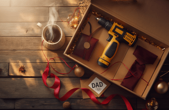 Father's Day gift box with cordless drill, watch, wallet, and necktie inside — Amazon Father's Day deals on GoatGoatGoat