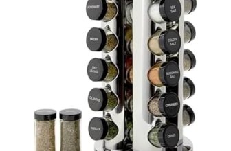 Kamenstein 20 Jar Revolving Countertop Spice Rack with Spices Included