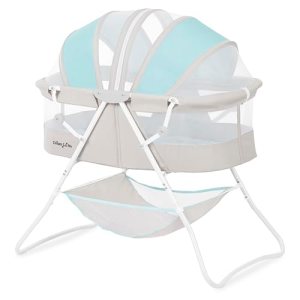 Dream On Me Karley Portable Newborn Bassinet with Double Mesh Canopy