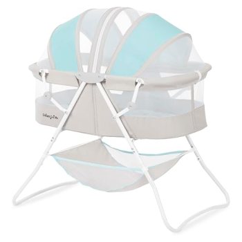Dream On Me Karley Portable Newborn Bassinet with Double Mesh Canopy