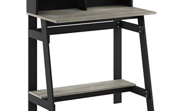Furinno Simplistic A Frame Computer Desk, Black/French Oak Grey