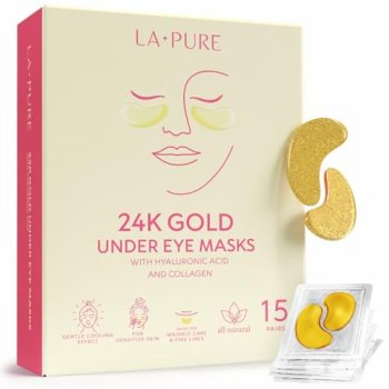 LA PURE 24k Gold Under Eye Patches for Puffy Eyes and Dark Circles