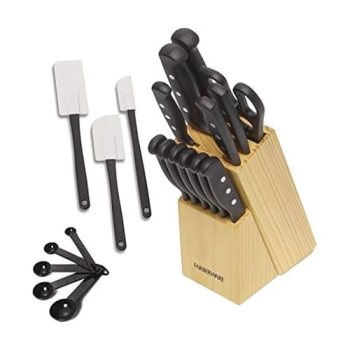 Farberware Knife Block Set 22-Piece Kitchen Knife Set with High-Carbon Stainless