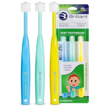 Brilliant Oral Care Baby Toothbrush with Soft Bristles and Round Head