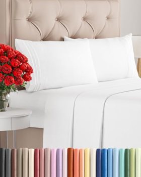 Queen Size 4 Piece Sheet Set – Comfy Breathable & Cooling Sheets