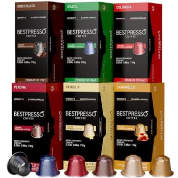 Bestpresso Coffee for Nespresso Original Machine 120 Aluminum pods Certified Gen