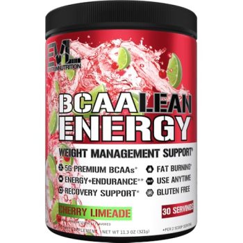 EVL BCAA Lean Energy Powder – Pre Workout Green Tea Fat Burner Support with BCAA